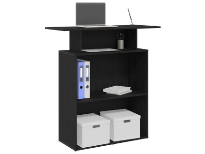 vidaXL Recepční stůl černý 100 x 40 x 104 cm, z umělého dřeva