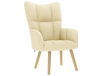 vidaXL Relaxační židle krémová textil