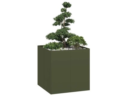 vidaXL Truhlík olivově zelený 80x80x80 cm ocel