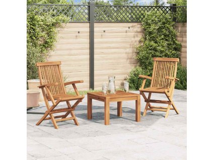 vidaXL Skládací zahradní židle 2 ks masivní teak