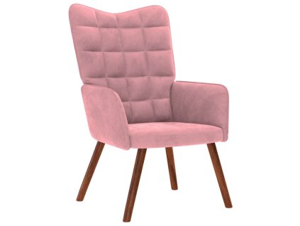 vidaXL Relaxační křeslo růžové samet