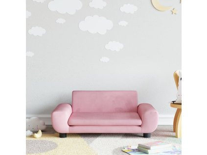 vidaXL Dětská pohovka růžová 70 x 45 x 33 cm samet
