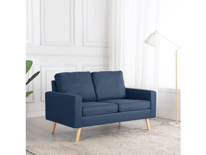 vidaXL 2místná pohovka modrá textil