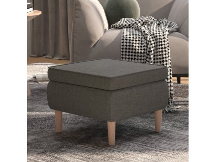 vidaXL Stolička s dřevěnými nohami tmavě šedá textil