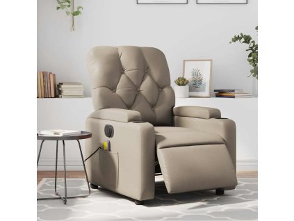 vidaXL Elektrické masážní polohovací křeslo cappuccino umělá kůže