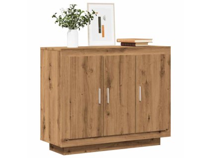 vidaXL Příborník dub artisan 92x35x75 cm kompozitní dřevo