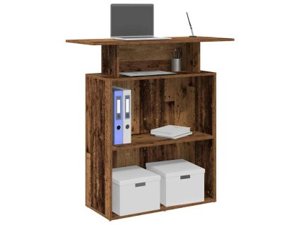 vidaXL Recepční stůl starého dřeva 100x40x104 cm kompozitní dřevo