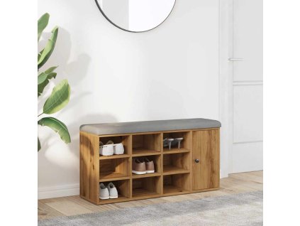 vidaXL Lavice s botníkem dub artisan 102x32x50 cm Engineered Wood