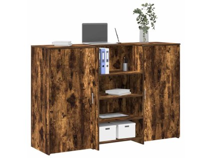 vidaXL Recepční stůl kouřový dub 155x50x103,5 cm kompozitní dřevo