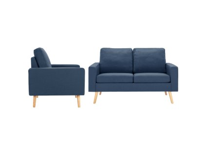 vidaXL 2dílná sedací souprava textil modrá