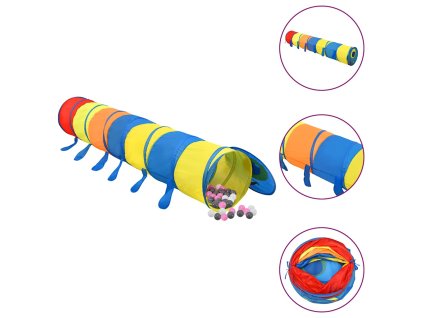 vidaXL Dětský tunel na hraní s 250 míčky vícebarevný 245 cm polyester