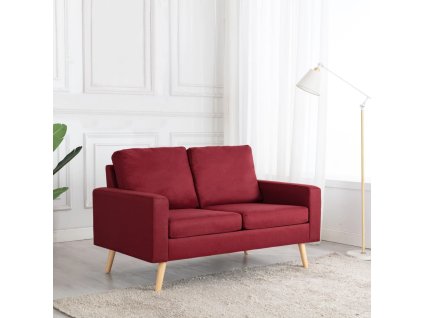 vidaXL 2místná pohovka vínová textil
