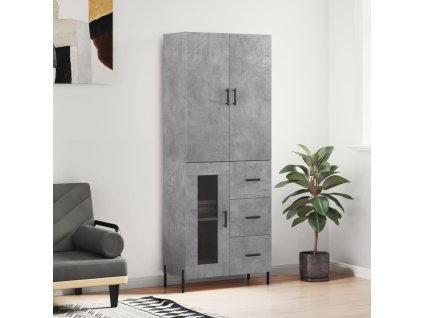 vidaXL Skříň highboard betonově šedá 69,5x34x180 cm kompozitní dřevo