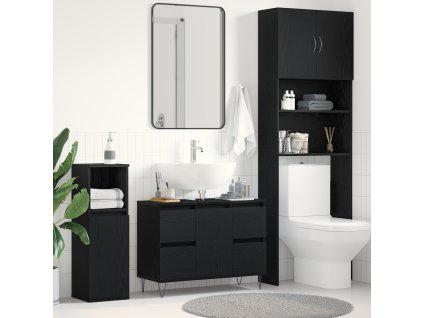 vidaXL Skříňka pod umyvadlo Černý dub 80 x 33 x 60 cm Kompozitní dřevo