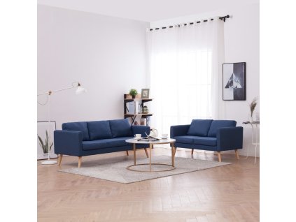 vidaXL 2dílná sedací souprava textilní modrá