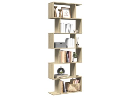 vidaXL Knihovna/dělící stěna 6patrová dub sonoma 70x24x193 cm kompozit