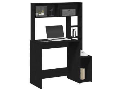 vidaXL Psací stůl s policemi černý 100x45x140 cm kompozitní dřevo