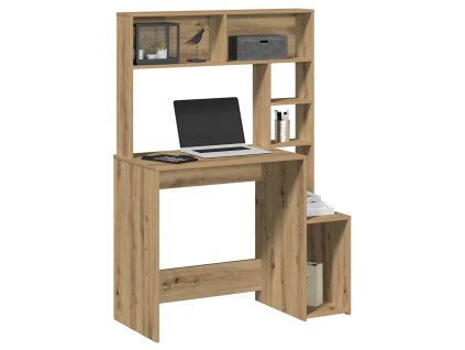 vidaXL Psací stůl s policemi dub artisan 100x45x140cm kompozitní dřevo