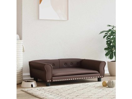 vidaXL Pelíšek pro psy hnědý 95 x 55 x 30 cm umělá kůže