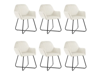 vidaXL Jídelní židle 6 ks krémové samet