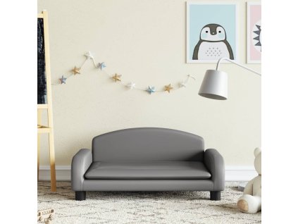 vidaXL Dětská pohovka šedá 70 x 45 x 30 cm umělá kůže