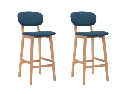 vidaXL Barové židle 2 ks modré textil