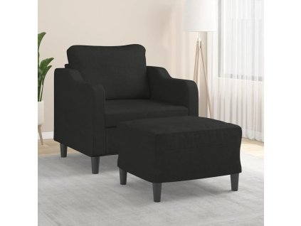 vidaXL Křeslo s podnožkou černé 60 cm textil