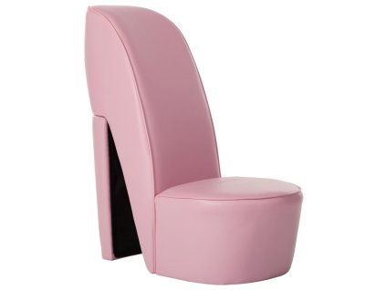 vidaXL Křeslo s vysokým podpatkem růžové umělá kůže