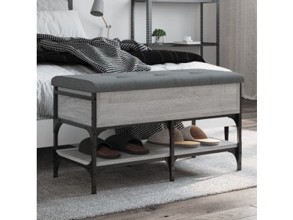 vidaXL Lavice s botníkem šedá sonoma 82 x 42 x 45 cm kompozitní dřevo
