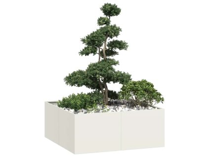 vidaXL Truhlík bílý 100x100x40 cm ocel