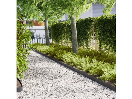 vidaXL Obrubníky trávníku 30 pcs Černá 100 x 0.5 x 15 cm Ocel