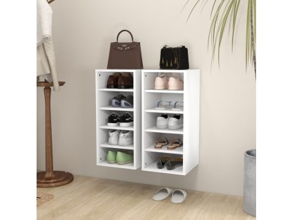 vidaXL Botníky 2 ks bílé 31,5 x 35 x 70 cm kompozitní dřevo