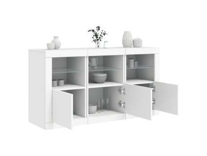 vidaXL Příborník s LED osvětlením bílý 123 x 37 x 67 cm