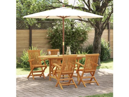 vidaXL Zahradní jídelní souprava 5 pcs Hnědá 160 x 80 x 75 cm