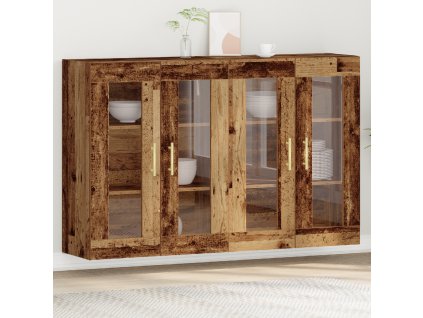 vidaXL Nástěnné skříně 2 pcs Staré dřevo 69,5 x 34 x 90 cm