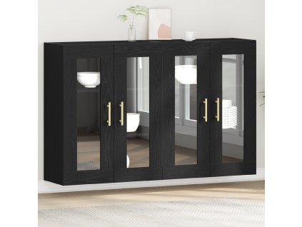 vidaXL Nástěnné skříně 2 pcs Černý dub 69,5 x 34 x 90 cm