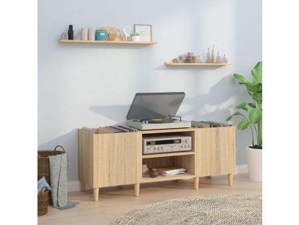 vidaXL Skříň na gramofony, dub sonoma, 121 x 38 x 48 cm, konstrukční dřevo