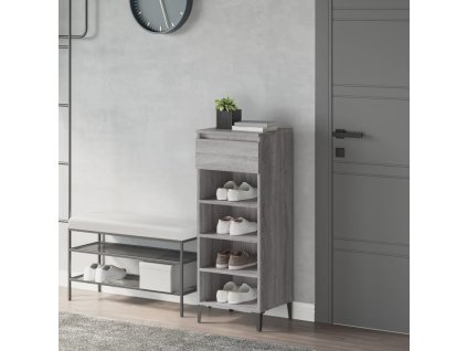 vidaXL Botník šedý sonoma 40x36x105 cm kompozitní dřevo