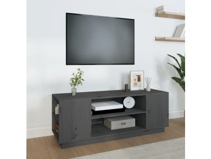 vidaXL TV skříňka šedá 110x35x40,5 cm masivní borové dřevo