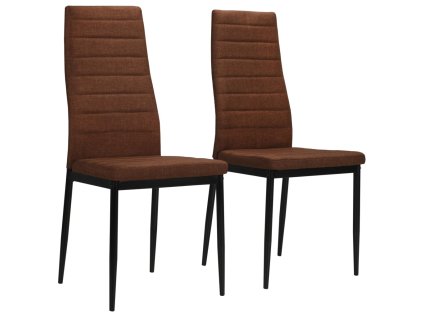 vidaXL Jídelní židle 2 ks hnědé textil