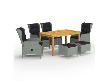 vidaXL 7dílný zahradní jídelní set světle šedý