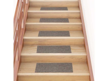 vidaXL Schodové rohože samolepicí 30 ks 60 x 25 cm béžové obdélníkové