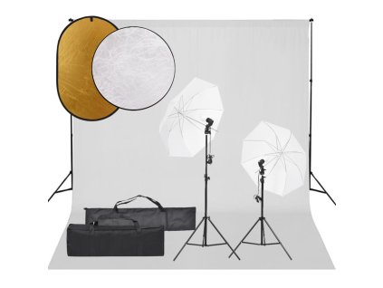 vidaXL Ateliérové vybavení sada se světly, pozadím a odraznou deskou