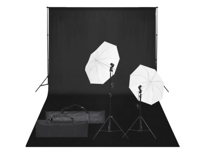 vidaXL Ateliérové vybavení sada se světly a pozadím