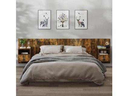 vidaXL Nástěnné noční stolky 2 ks kouřový dub