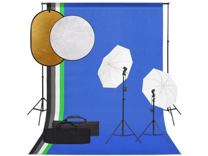 vidaXL Ateliérové vybavení sada se světly, pozadím a odraznou deskou