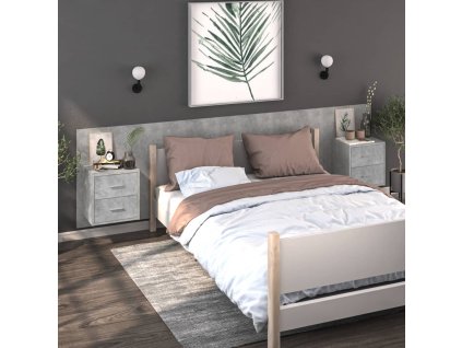 vidaXL Nástěnné noční stolky 2 ks betonově šedé