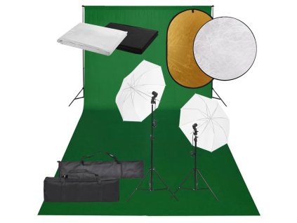 vidaXL Ateliérové vybavení sada se světly, pozadím a odraznou deskou