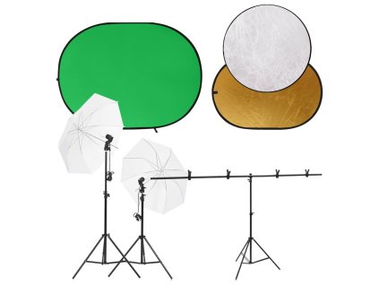 vidaXL Ateliérové vybavení sada se světly, pozadím a odraznou deskou