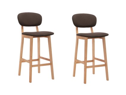 vidaXL Barové židle 2 ks hnědé textil